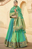 Printed Silk Multi-Color Lehenga