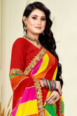 Woven Saree in Georgette Multi Color for Party 
