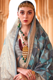 Printed Mint Blue Viscose Light Weight Saree