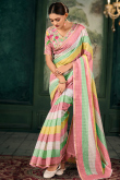 Printed Multi Color Chanderi Light Weight Saree