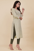 Printed Rayon Sage Green Ready to Wear Straight Cut Kurti
