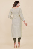 Printed Rayon Sage Green Ready to Wear Straight Cut Kurti