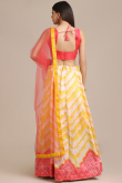 Printed Silk Cream Lehenga