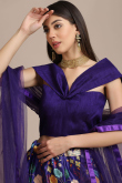 Printed Silk Purple A-Line Lehenga