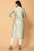 Printed Silk Sage Green Kurti