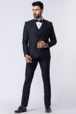 Prussian Blue Men's Polyester Tuxedo Suit