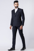 Prussian Blue Men's Polyester Tuxedo Suit