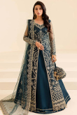 Prussian Blue Soft Silk Embroidered A Line Lehenga 