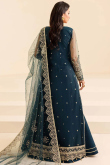 Prussian Blue Soft Silk Embroidered A Line Lehenga 
