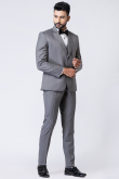 Pure Grey Men's Polyester Tuxedo Suit