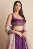 Sangeet Zari Embroidered Purple Lehenga in Georgette