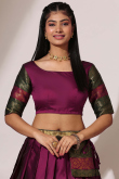 Purple Lehenga Silk Woven Zari Flared Style Lehenga