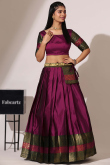 Purple Lehenga Silk Woven Zari Flared Style Lehenga