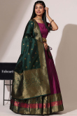 Purple Lehenga Silk Woven Zari Flared Style Lehenga