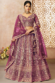 Purple Net Dori Embroidered Panelled Style Lehenga 
