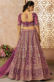 Purple Net Dori Embroidered Panelled Style Lehenga 
