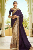 Purple Silk Saree With Raw Silk Blouse