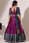 Purple Weaved Zari Casual Wear Flared Style Silk Lehenga 