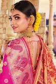 Rani Pink Bhagalpuri Silk Saree With Silk Blouse