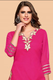 Rani pink Georgette Patiala Suit With Dupatta