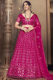 Rani Pink Net Embroidered Bridesmaid Lehenga