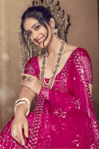 Rani Pink Net Embroidered Bridesmaid Lehenga