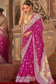 Rani Pink Silk Blend Weaved Paithani Saree 