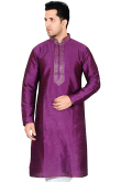 Silk Kurta In Purple Colour