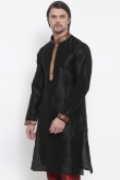 Silk Ready Made Kurta In Black Colour