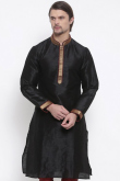 Silk Ready Made Kurta In Black Colour