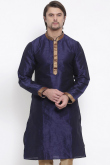 Silk Ready Made Kurta In Dark Blue Colour