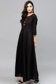 Rayon Anarkali Style Black Kurti