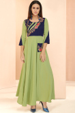Rayon Kurti In Pistachio Green Color