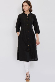 Rayon Kurti Set In Black Colour