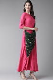 Rayon Kurti Set In Pink Colour