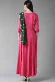 Rayon Kurti Set In Pink Colour