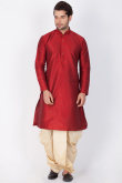 Ready Made Kurta Dhoti In Maroon Color for Wedding & Party