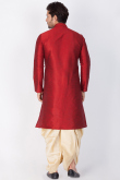 Ready Made Kurta Dhoti In Maroon Color for Wedding & Party