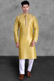 Readymade Yellow Kurta With White Pajama for Eid
