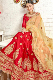 Red Art Silk Festive Wear Lehenga