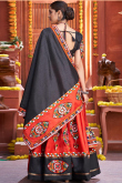 Red Art Silk Embroidered Lehenga