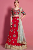 Red Art Silk Floor Length Lehenga Choli