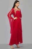 Red Georgette Anarkali Style Kurti