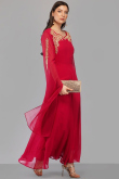 Red Georgette Anarkali Style Kurti