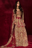 Net Red Wedding Wear Lehenga with Stone embroidery