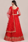 Lehenga in Red Net for Sangeet with Zari embroidery