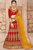 Lehenga in Red Net for Party Wear with Stone embroidery