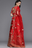 Lehenga for Wedding Wear in Satin Red with Dori embroidery