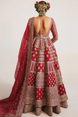 Bridal Wear Dori Embroidered Lehenga in Taffeta Silk Red