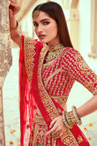 Red Silk Embroidered Lehenga blouse